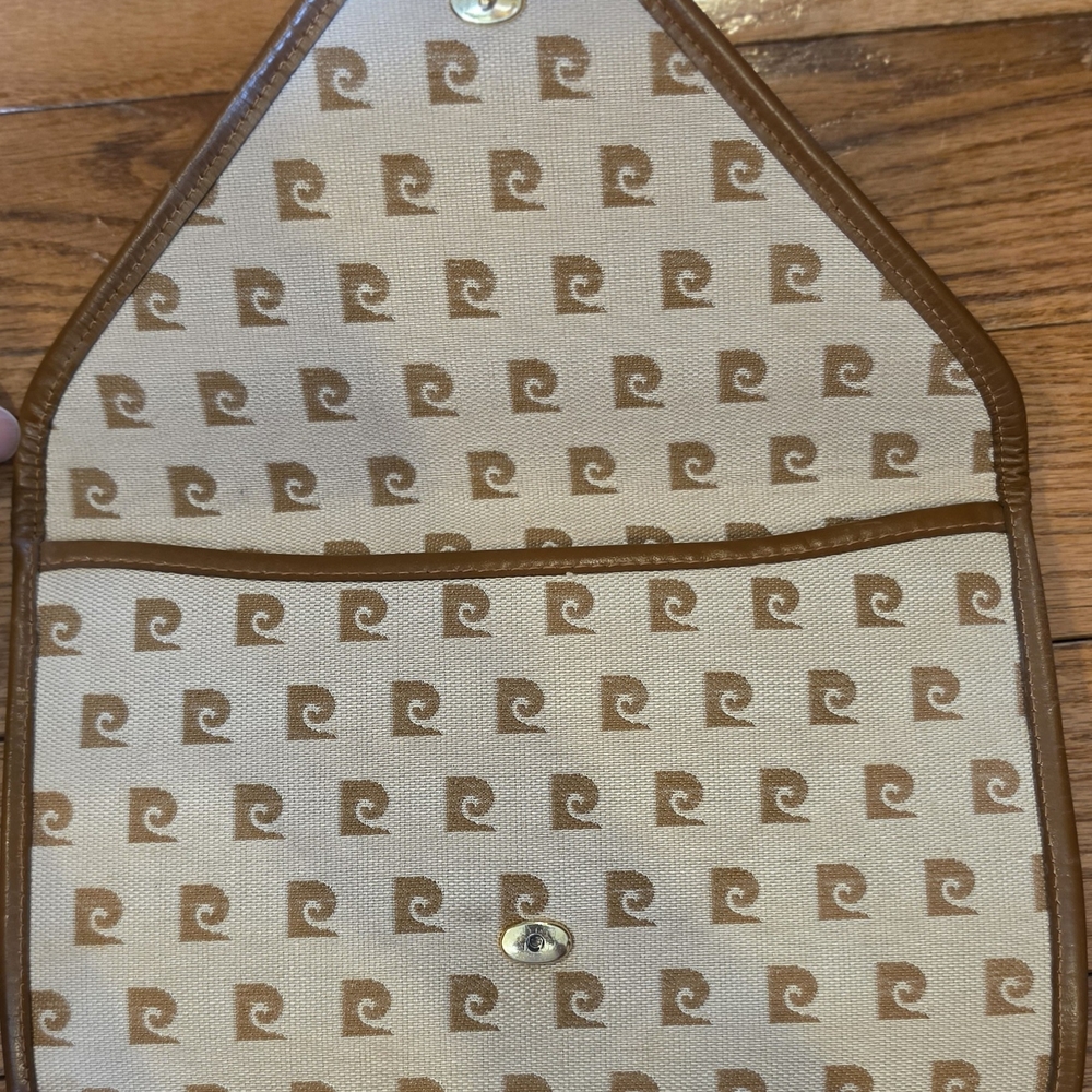 Pierre Cardin Beige and Brown Monogram Canvas Clutch - Picture 2 of 5